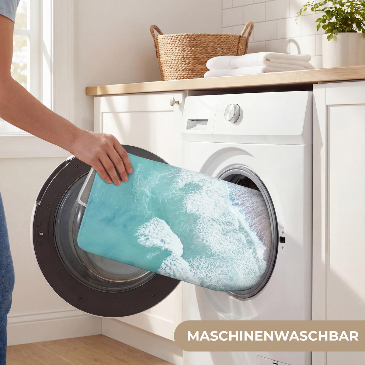 WC PŘEDLOŽKA Pláž - Moře - Příroda - Léto 40x60 cm - tyrkysová, textil/plast (40/1cm) - OnlyWow