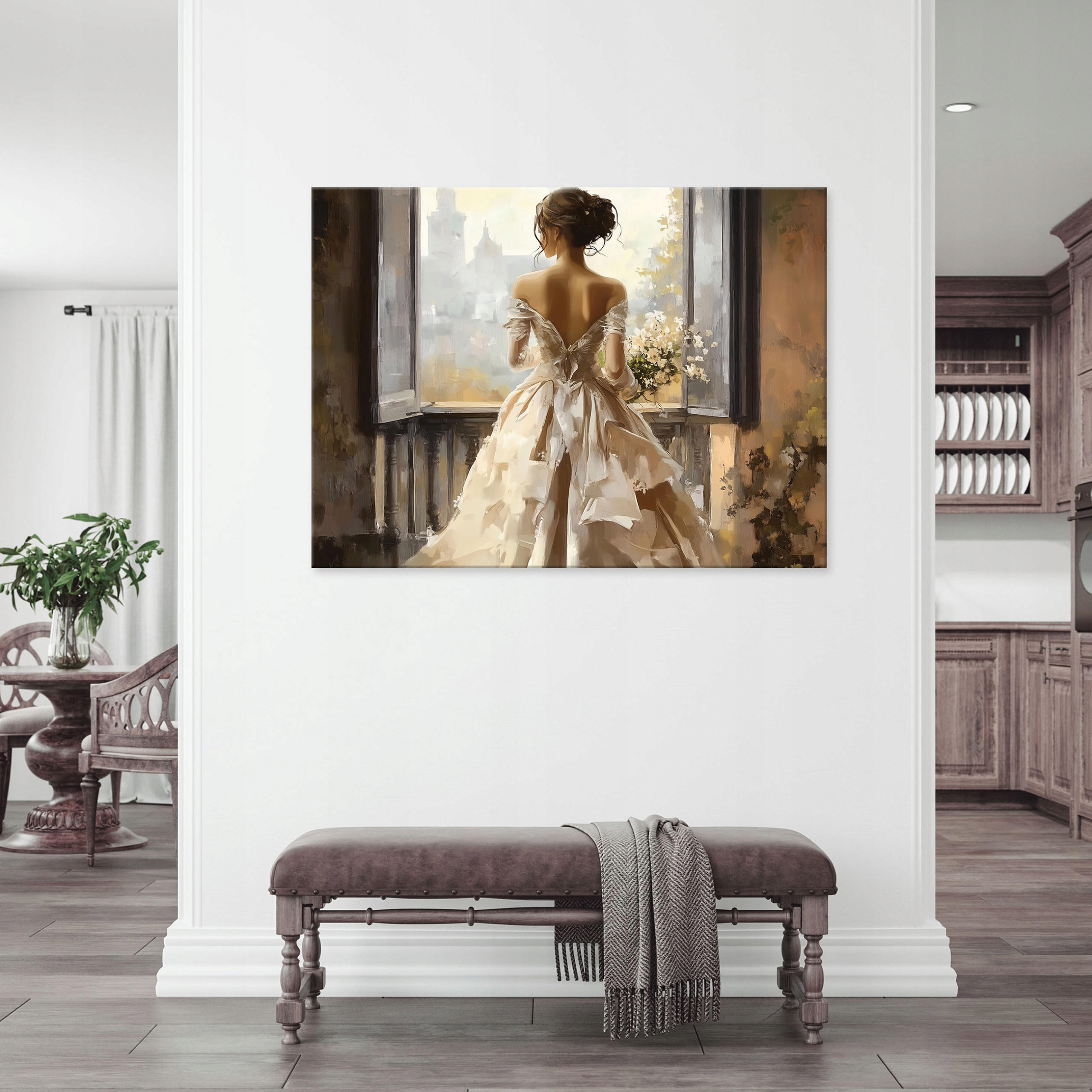 LEINWAND BILDER Frau Aquarell Modern 120x80 - Multicolor, Holzwerkstoff (120/80cm) - Wallarena