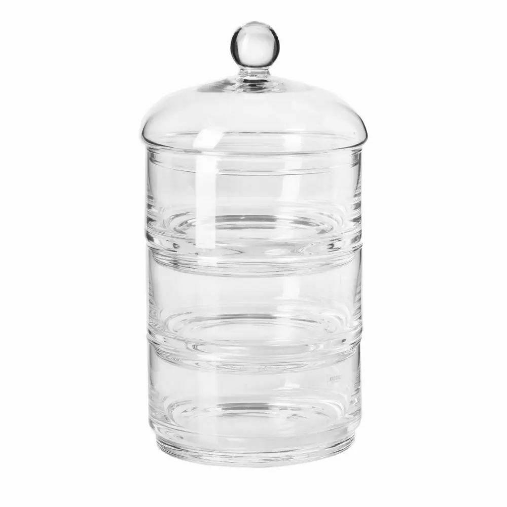 GLASBEHÄLTER MIT DECKEL, 3er-Set, Handgemacht - Transparent, Glas (15.4cm) - Krosno Glass