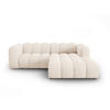 ECKSOFA modular rechts Lupine aus Chenille-Stoff leichtes beige 3 Sitzplätze - Creme, Textil (177/230cm) - Micadoni