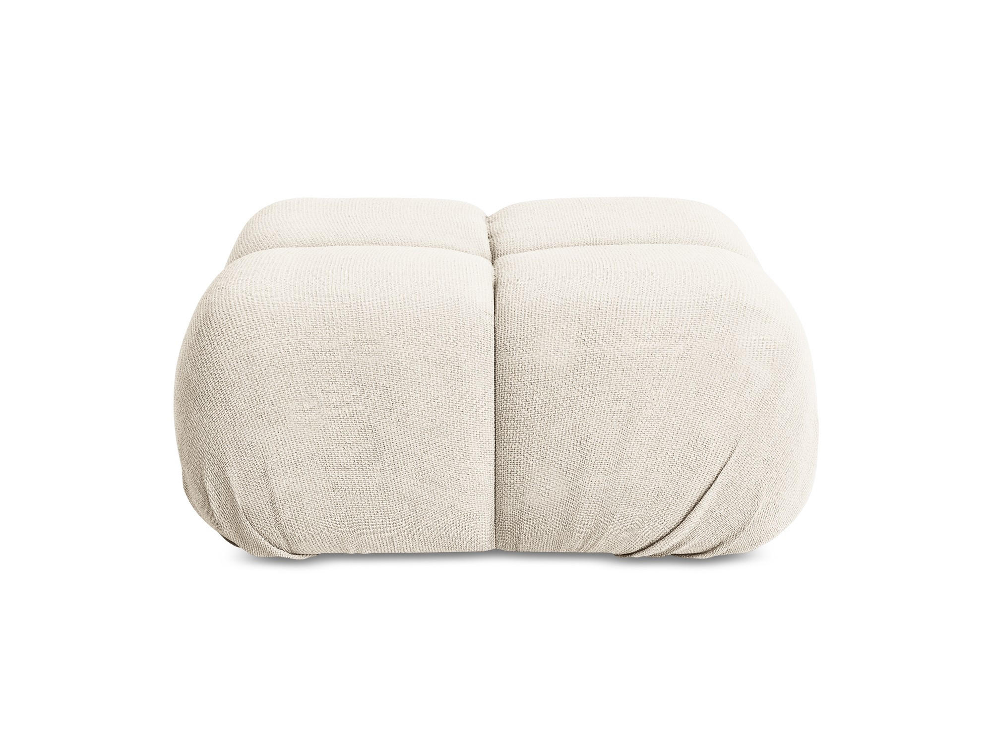 POUF Chenille Stoff Beige - Beige/Creme, Kunststoff/Textil (95/41/95cm) - Makamii