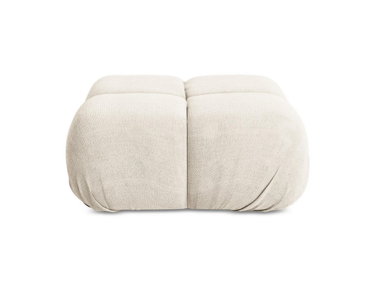 POUF Chenille Stoff Beige - Beige/Creme, Kunststoff/Textil (95/41/95cm) - Makamii
