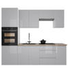 KÜCHENZEILE 240 cm Aspen K101-M240 in Grau/Hochglanz - Grau, Holz (240/212/60cm)