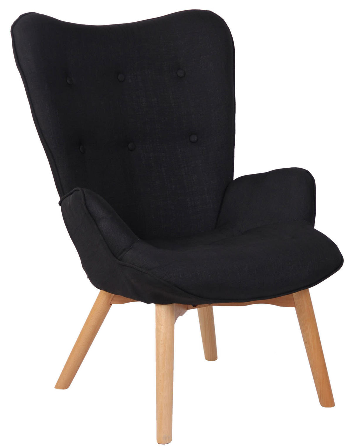 SESSEL Stoff schwarz - Schwarz, Holz/Textil (71/100/77cm) - CLP