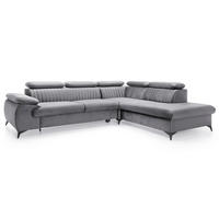 ECKSOFA 275 cm mit verstellbaren Kopfstützen Xanto L, Rechts, Grau - Grau, Holz (221/275cm) - Emporius