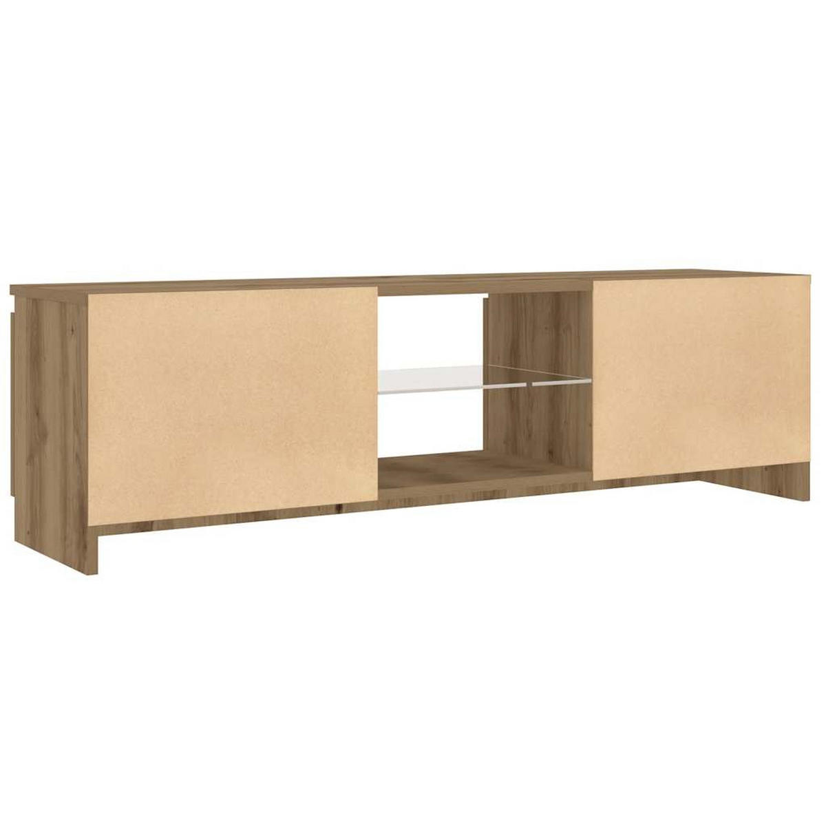 TV-SCHRANK Mit Led-Leuchten Artisan-Eiche 120/30/36 Cm - Alteiche, Holzwerkstoff (30/36/120cm) - vidaXL