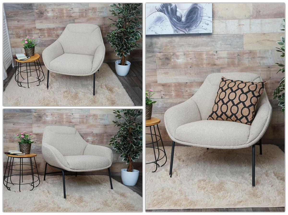 LOUNGE-SESSEL Cremeweiß - Weiß, Textil (80/79/80cm) - MCW