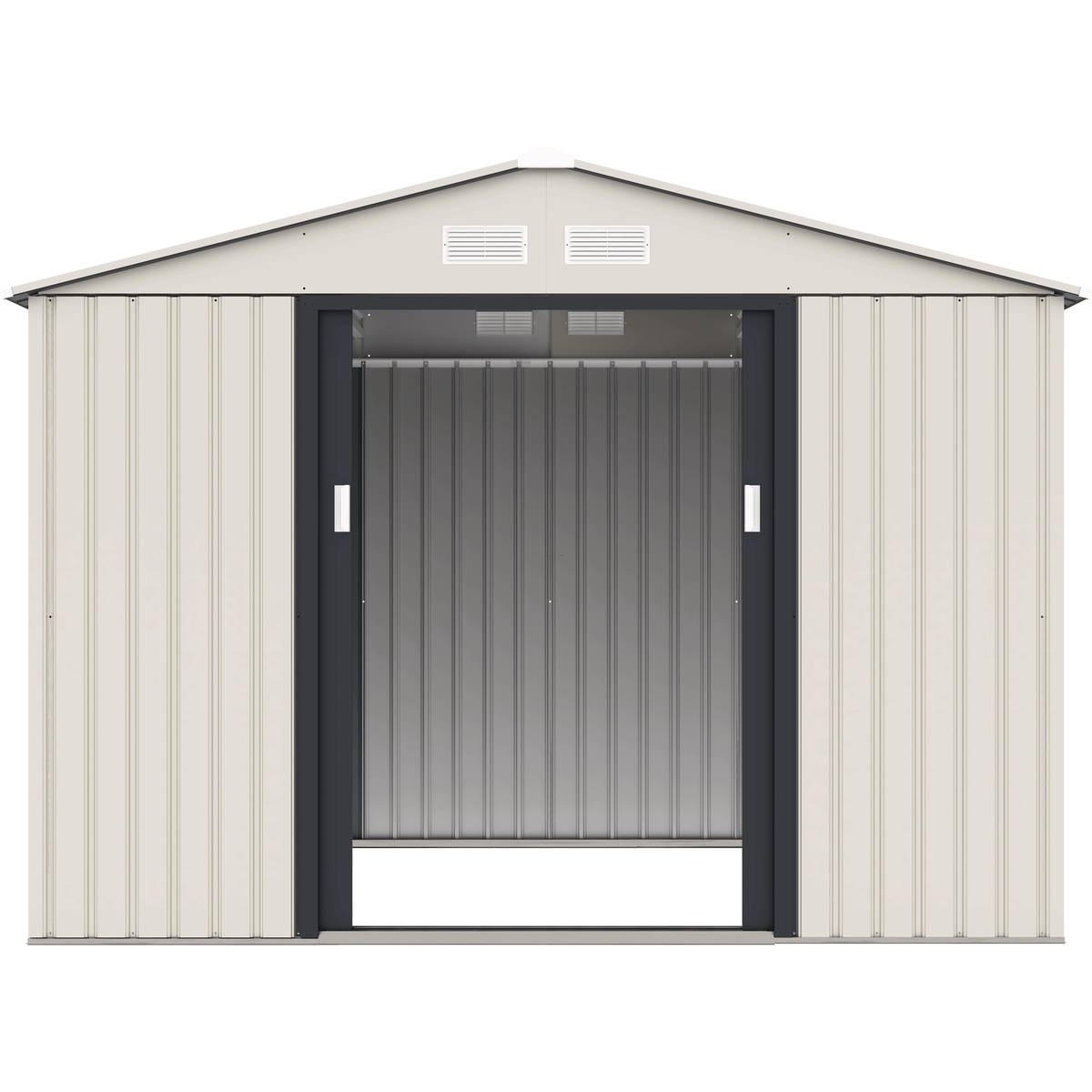 METALL-GARTENHAUS - "Nebraska" - 5.30 M² - Beige/Anthrazitgrau - Beige, Metall (277/202/191cm) - Habitat Garten