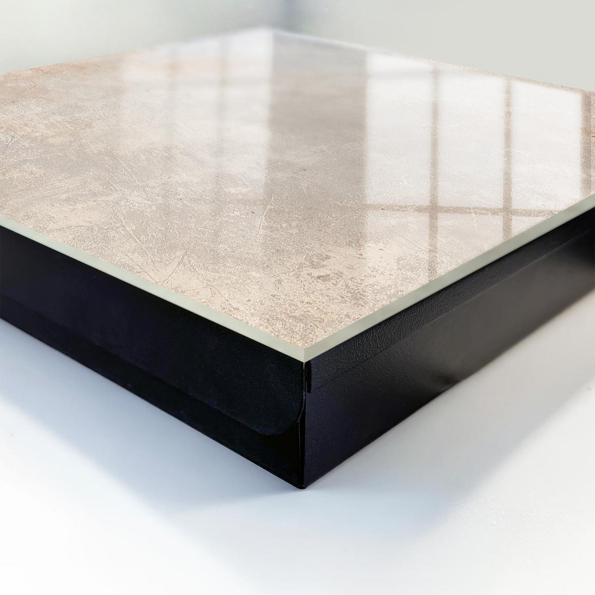 SCHLÜSSELBOX Schwarz 30x30 cm- Türöffnung nach rechts - Rustikale Eleganz - Beige, Metall (30/30/5cm) - TULUP