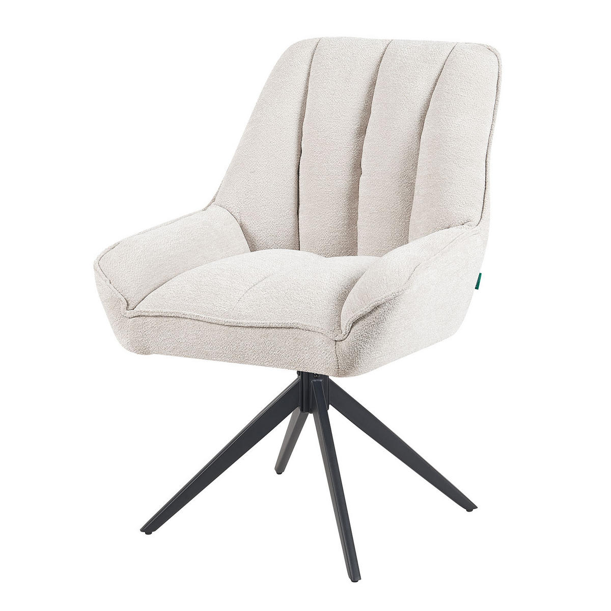 DREHSTUHL Mika-Zoe - Creme/Schwarz, Textil/Metall (60/88/68cm) - DUBI Möbel
