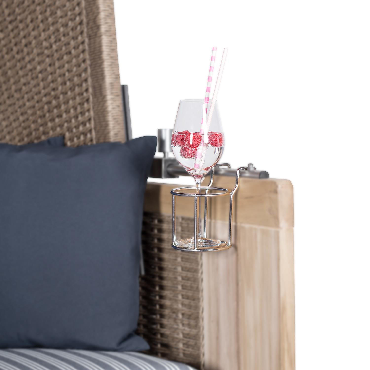 GLAS- / Becherhalter für Strandkörbe - Silberfarben, Metall (10/13/14cm) - bene living