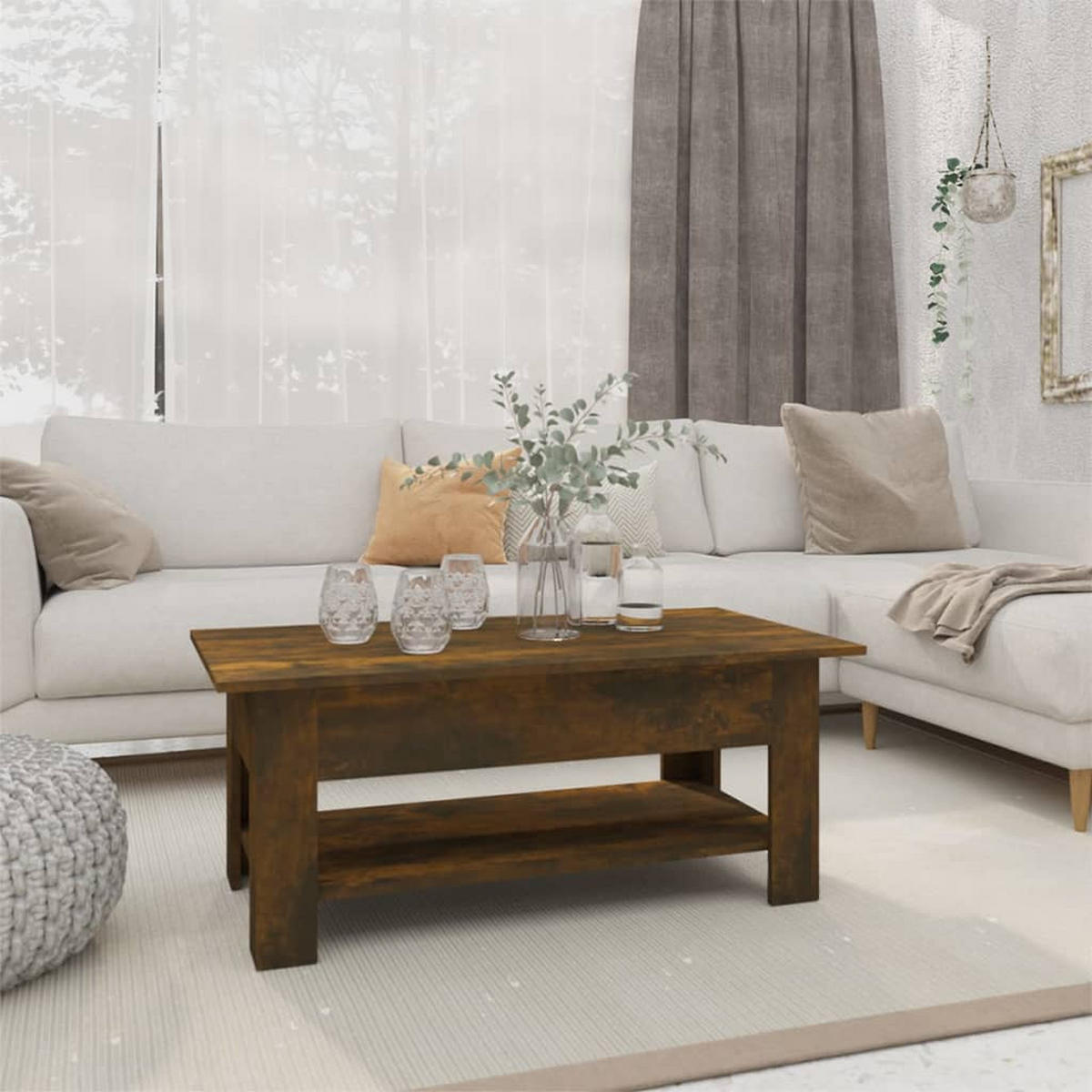 COUCHTISCH Räuchereiche 102x55x42 cm Holzwerkstoff - Braun, Holzwerkstoff (102/55/42cm) - furnicato