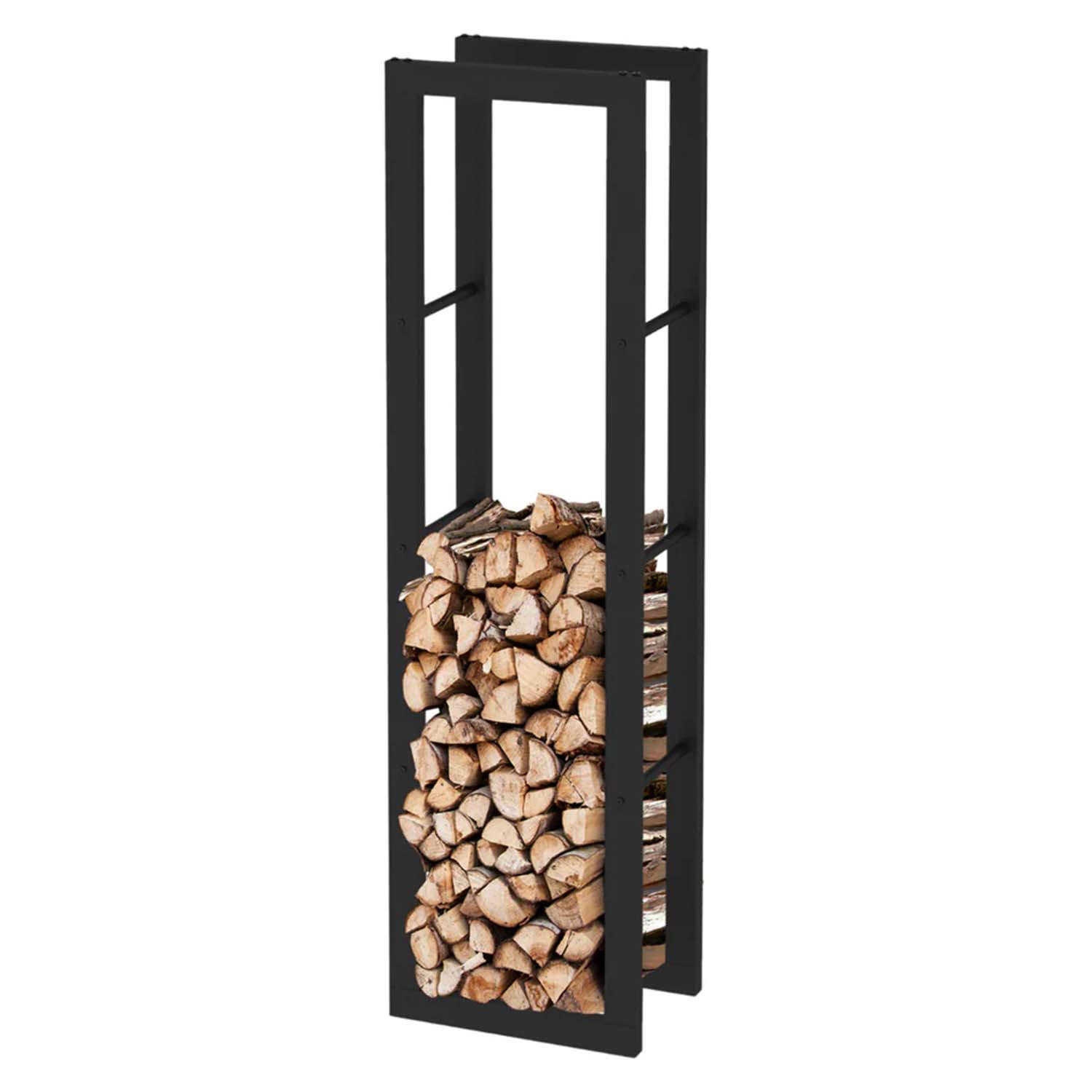 KAMINHOLZREGAL - Metall, Schwarz - BHT 40 x 150 x 25cm - Schwarz, Metall (40/150/25cm) - holz4home