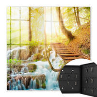 SCHLÜSSELBOX Schwarz 30x30 cm- Türöffnung nach rechts - Eine Waldecke - Grün, Metall (30/30/5cm) - TULUP