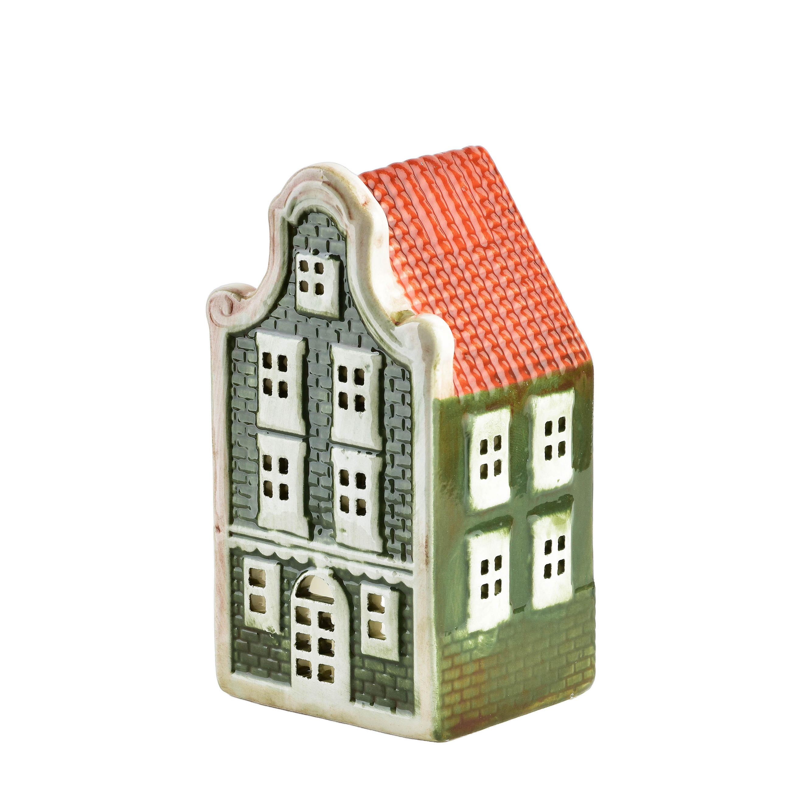 TEELICHTHALTER Hytte Grün 6,5x5,5x12 cm Keramik - Grün, Keramik (6.5/12cm) - Mondex