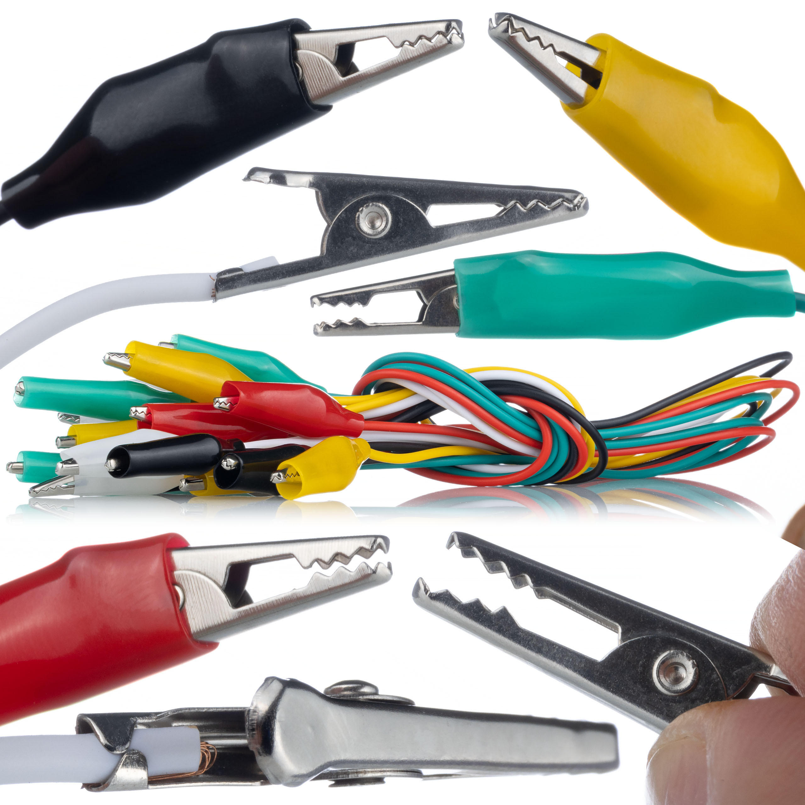 MESSKABEL Universal 10er-Set, 50 cm, beidseitig mit Krokodilklemmen 27 mm - Multicolor, Kunststoff/Metall (10/10/10cm)