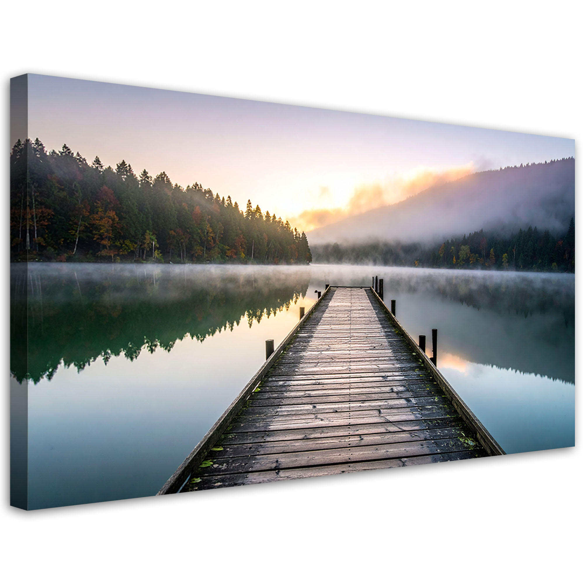 Feeby Leinwandbild Grau 100x50 cm
