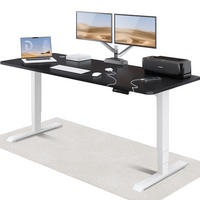 SCHREIBTISCH Elektrisch Höhenverstellbarer HomePro 200x80cm Weiß/Schwarz mit Memory-Funktion, Anti-Kollisions Technologie - Schwarz/Weiß, Holzwerkstoff (80/200/62cm) - Desktronic