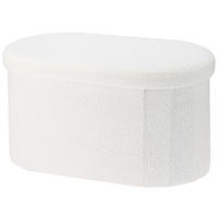 SITZWÜRFEL aus Bouclé mit Stauraum Bini 71/39,5/39 cm - Weiß, Holzwerkstoff (39.5/39/71cm) - Home Styling Collection