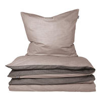 BETTWÄSCHESET Doubleface Renforcé 2-teilig 135x200 cm Taupe-Dunkelgrau - Dunkelgrau, Textil (135/200cm) - SCHIESSER