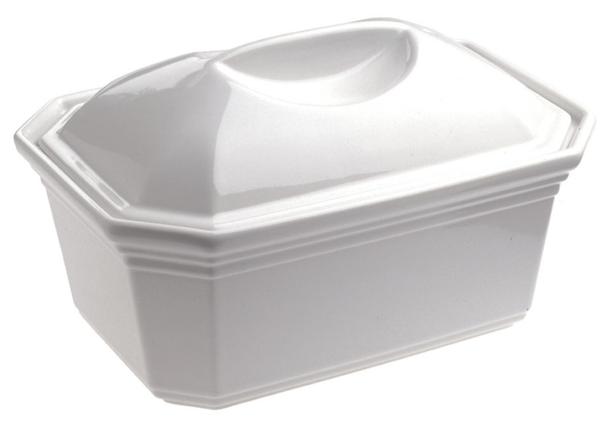 PASTETENFORM, ACHTECKIG MIT DECKEL Weiss 60 cl - Weiß, Keramik (17/12/10cm) - Revol Porcelaine France
