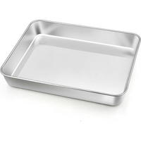 BACKBLECH aus Edelstahl, rechteckig, zum Backen und Braten - Silberfarben, Metall (18/5/23.8cm)