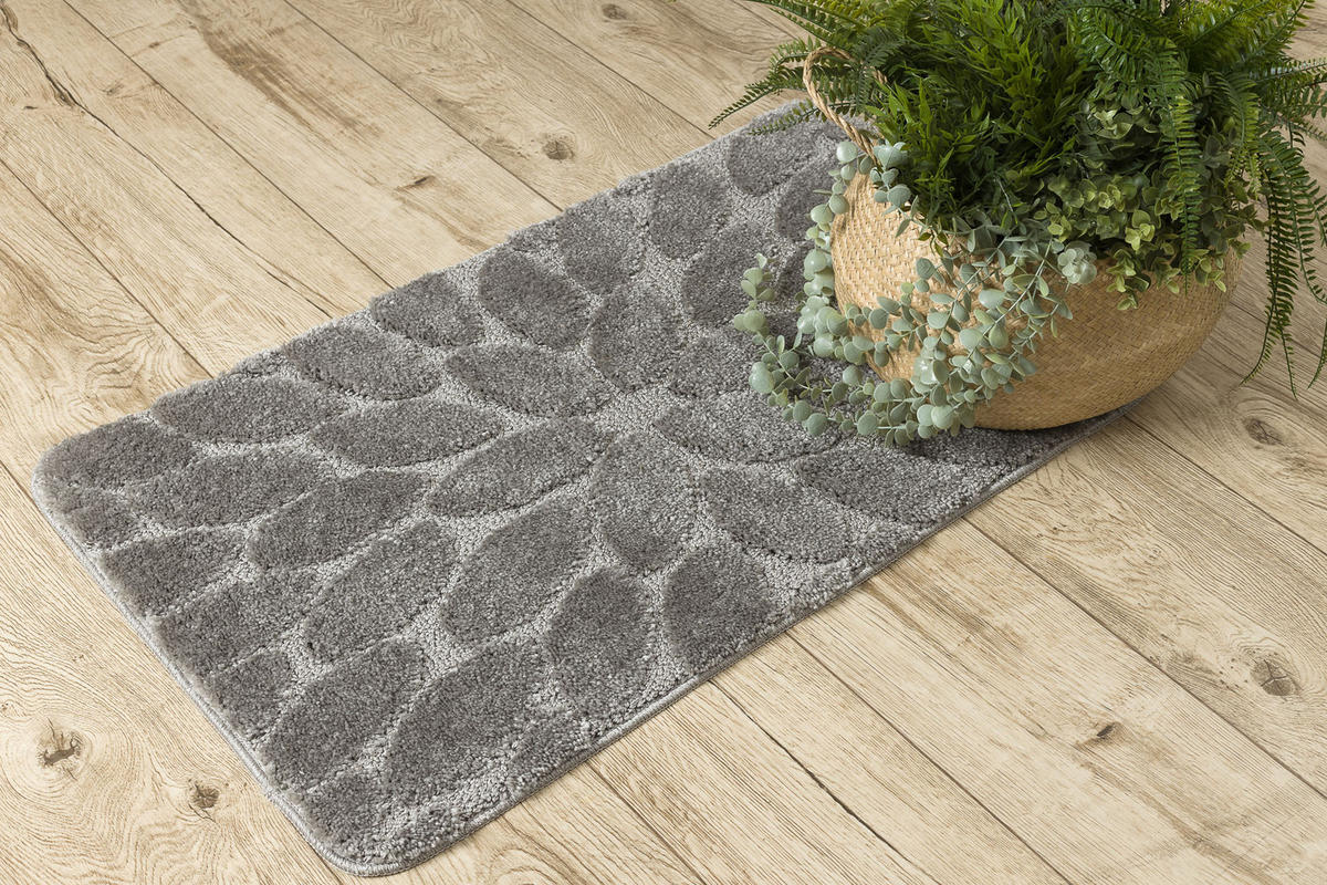 BADLÄUFER SUPREME STONES, 60/100 cm - Grau, Textil (60/100cm) - rugsX