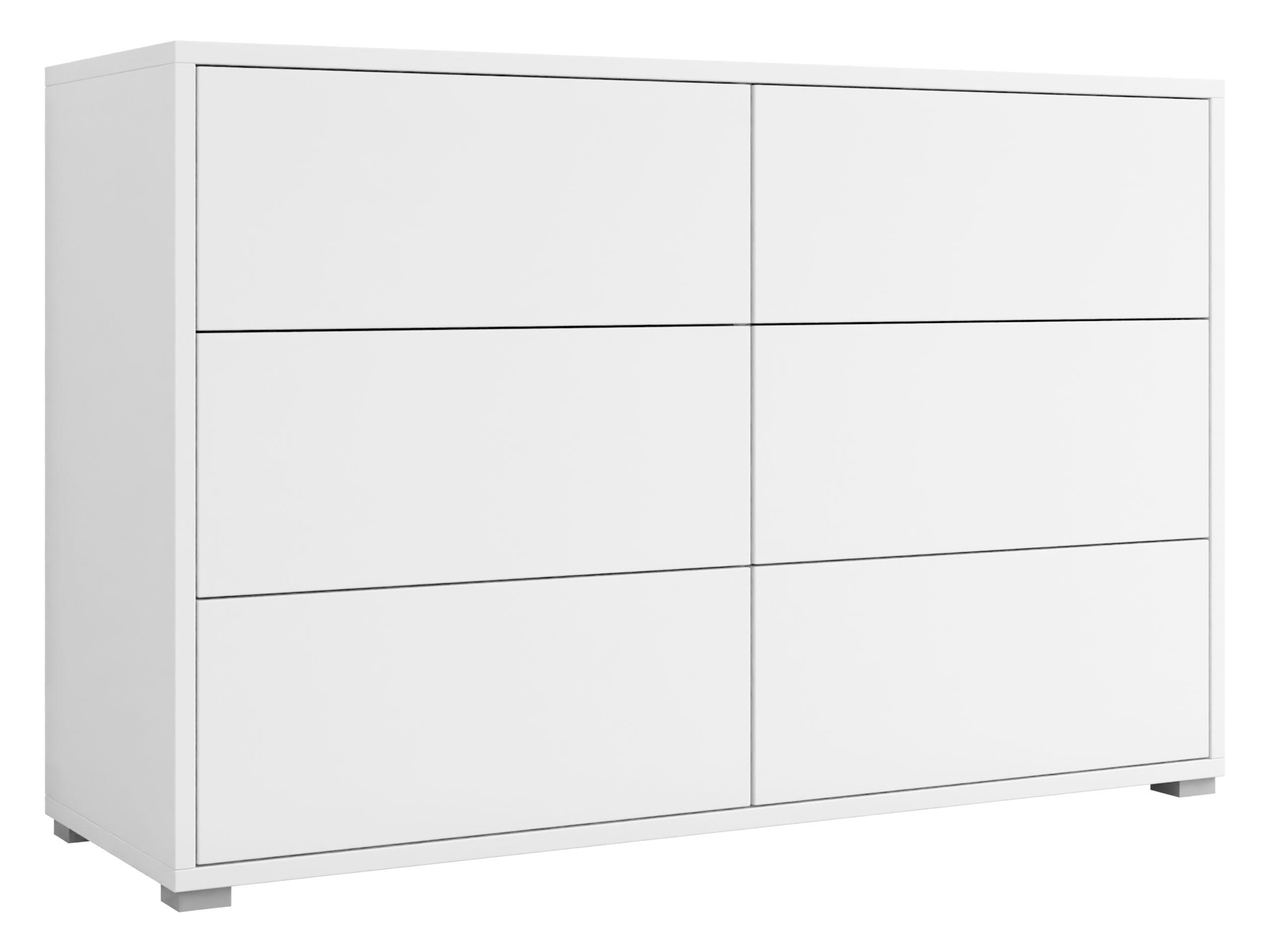 KOMMODE Gesita K6SZ - Silberfarben/Weiß, Holzwerkstoff/Kunststoff (120/73/41cm) - MIRJAN24