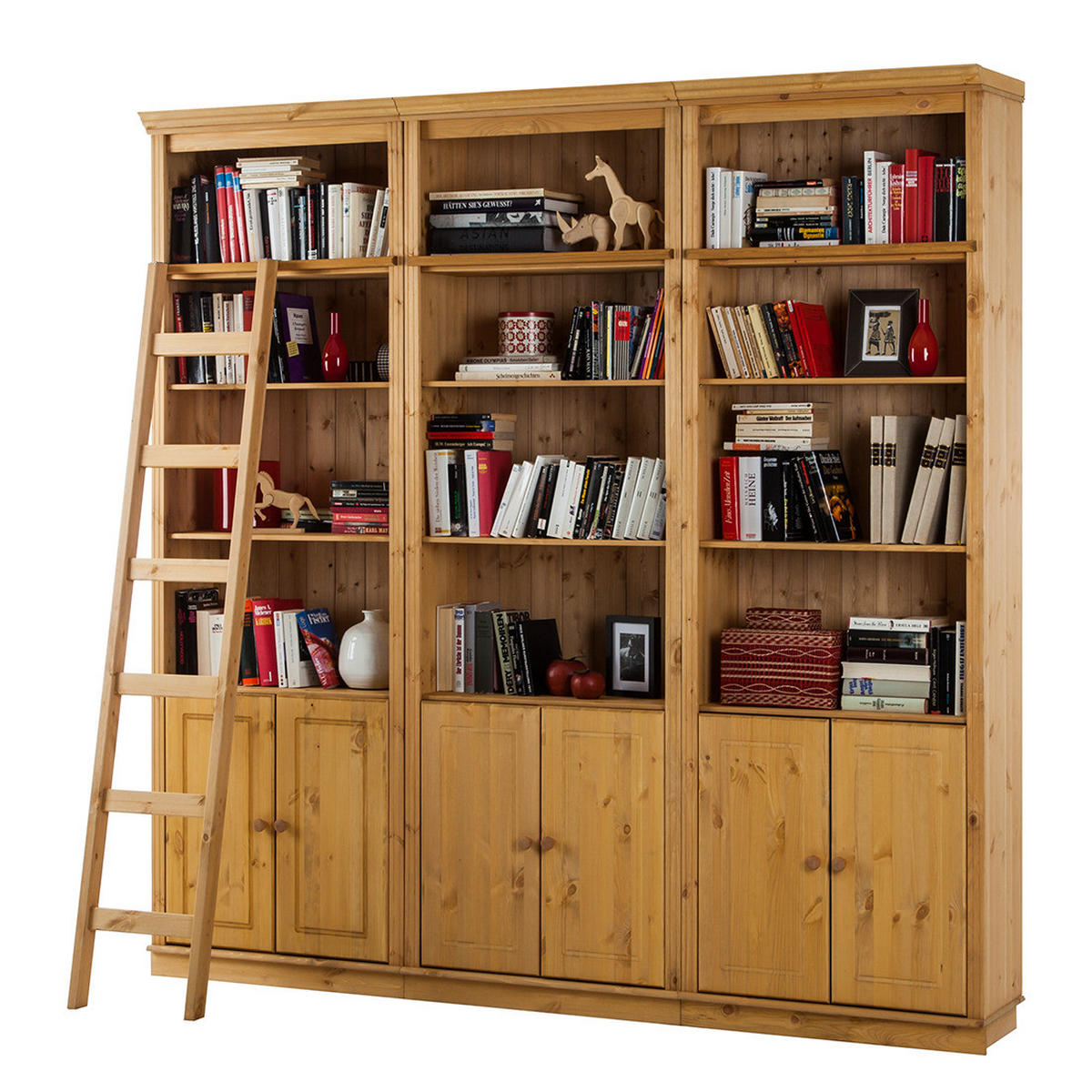 BÜCHERWAND - Kiefer massiv, Typ C - Kieferfarben, Holz (222/223/37cm) - home24