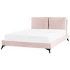 POLSTERBETT 140/200cm Pastellrosa Melle - Pink, Textil (140/200cm) - Beliani