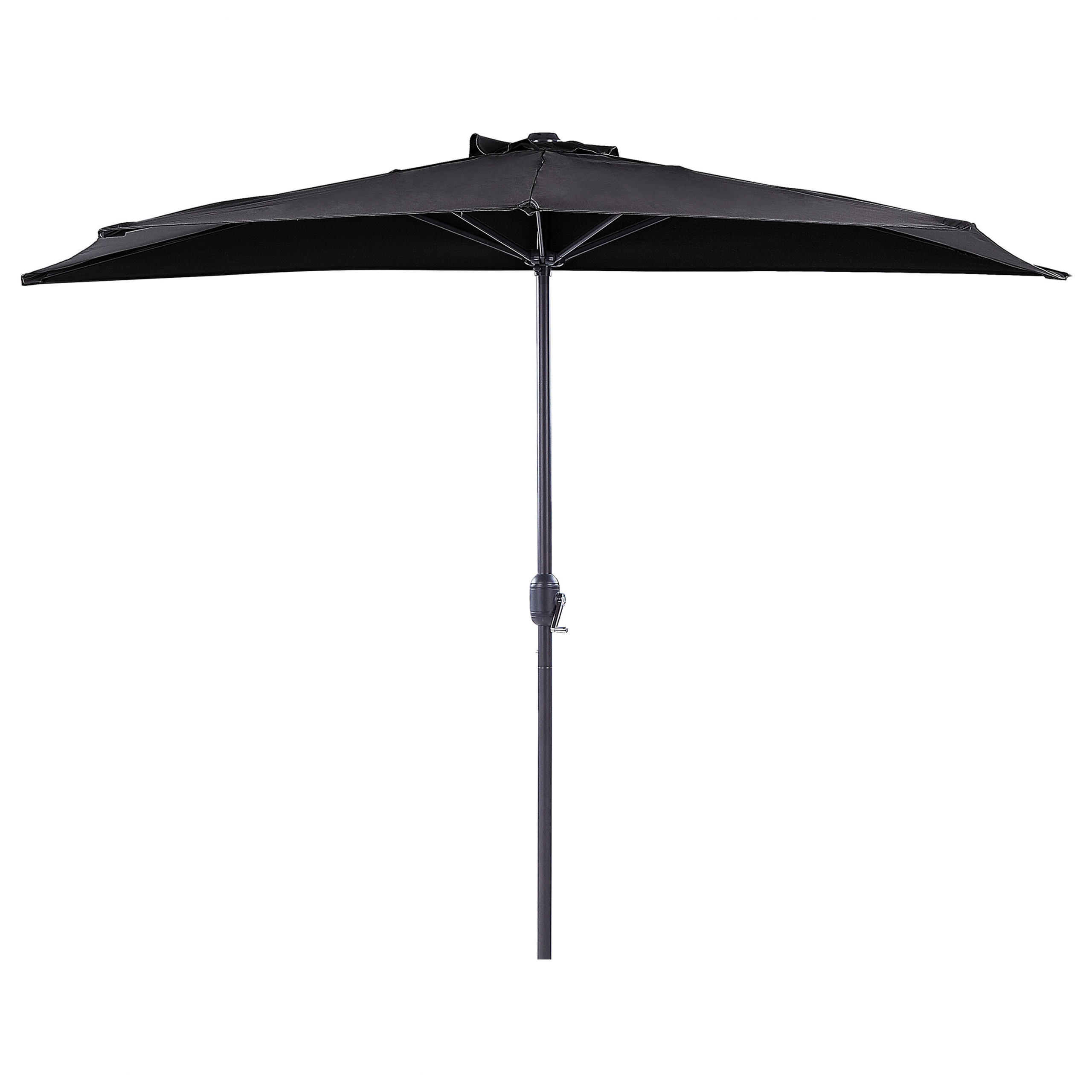 SONNENSCHIRM halbrund 270/100/235 cm schwarz Galati - Schwarz, Textil (270/100cm) - Beliani