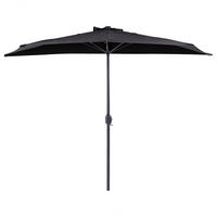 SONNENSCHIRM halbrund 270/100/235 cm schwarz Galati - Schwarz, Textil (270/100cm) - Beliani