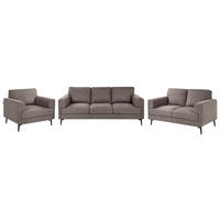 SOFA-SET 6-Sitzer Stoff Braun Lousto - Schwarz/Braun, Textil (213/85/65cm) - Beliani