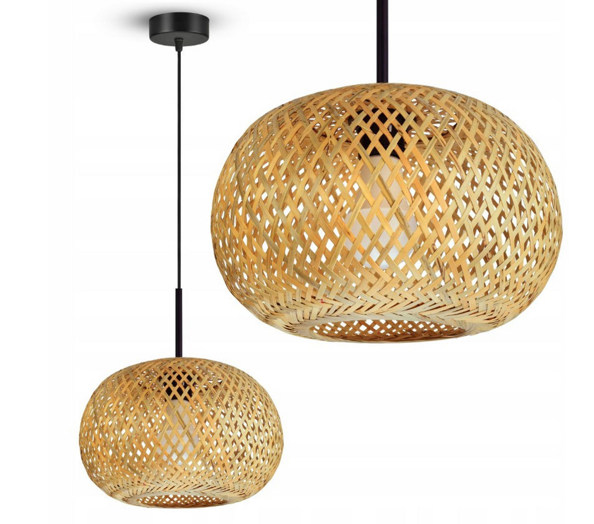PENDELLEUCHTE BOHO - Beige, Holz/Metall (28/28/100cm) - kiki design