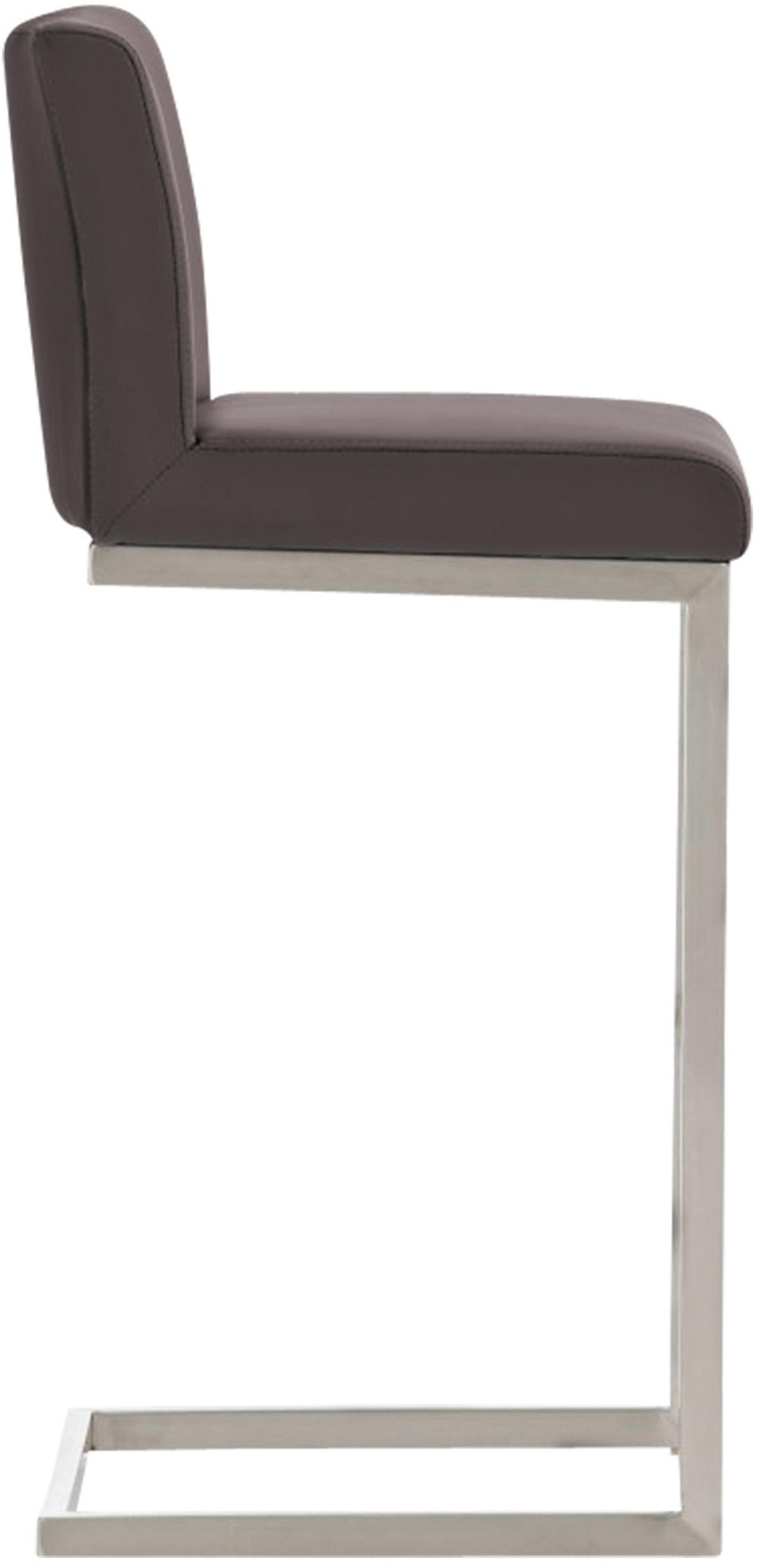 BARHOCKER 2er Set Paragon Kunstleder braun - Edelstahlfarben/Braun, Kunststoff/Metall (42/104/48cm) - TPFLiving
