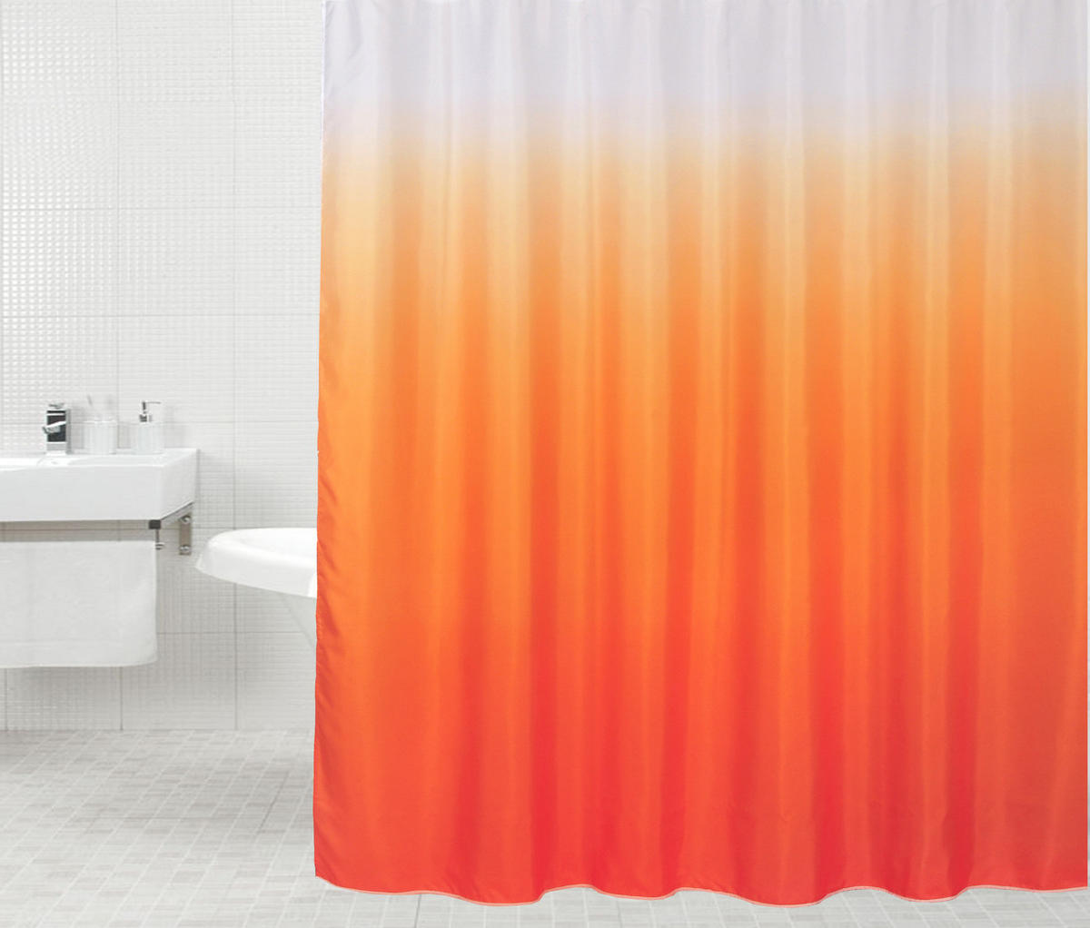 DUSCHVORHANG Magic Orange 180 x 200 cm - Orange, Kunststoff (180/200cm) - Sanilo