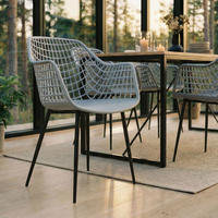 GARTENSTUHL LUCIA 4ER-SET - Hellgrau, Textil (58/85/55cm) - IDIMEX