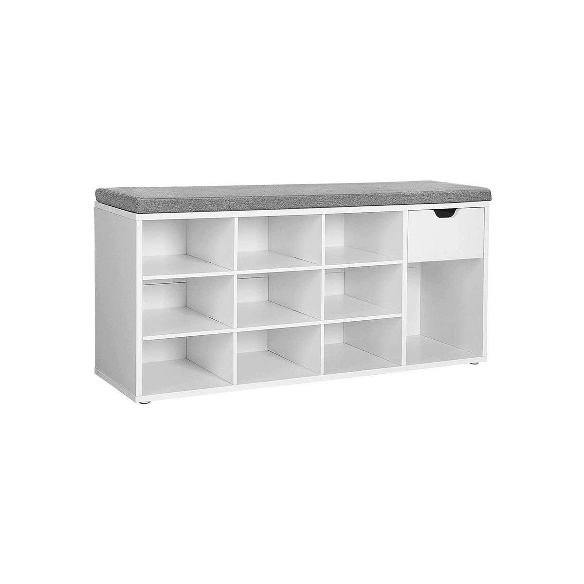 SCHUHBANK - Weiß, Holzwerkstoff (30/48/104cm) - Hansiro