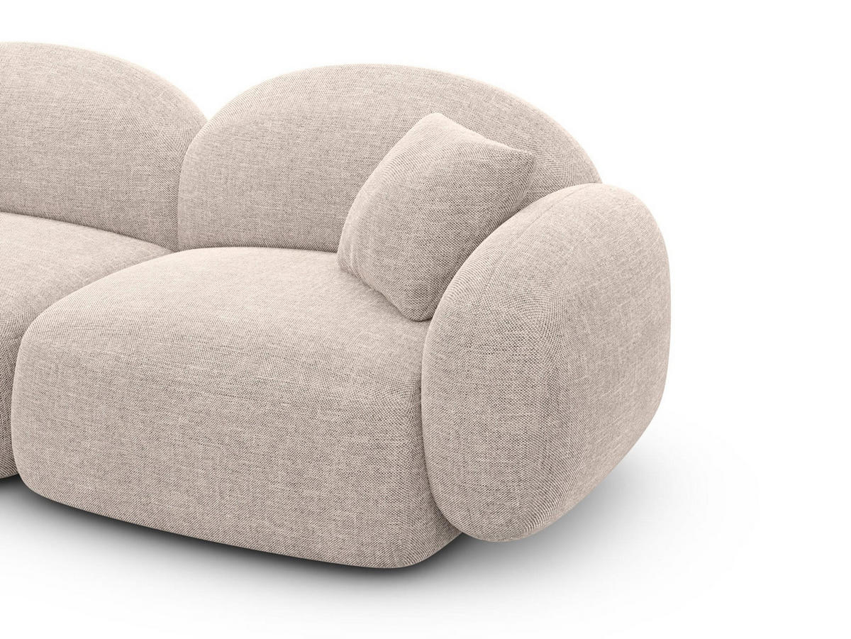 WOHNLANDSCHAFT Mirello U-Form Beige Strukturstoff - Beige, Textil (333/77/193cm)