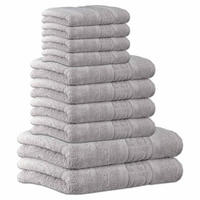 HANDTUCH-SET 10-teilig Grau 100% Baumwolle - Grau, Naturmaterialien (60/120cm) - Cawoe