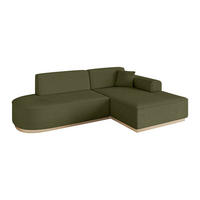 ECKSOFA Ottomane Rechts IREA-L1 - 232x165x80 cm Grün - Platinfarben, Holzwerkstoff/Textil (232/165cm) - ALTDECOR
