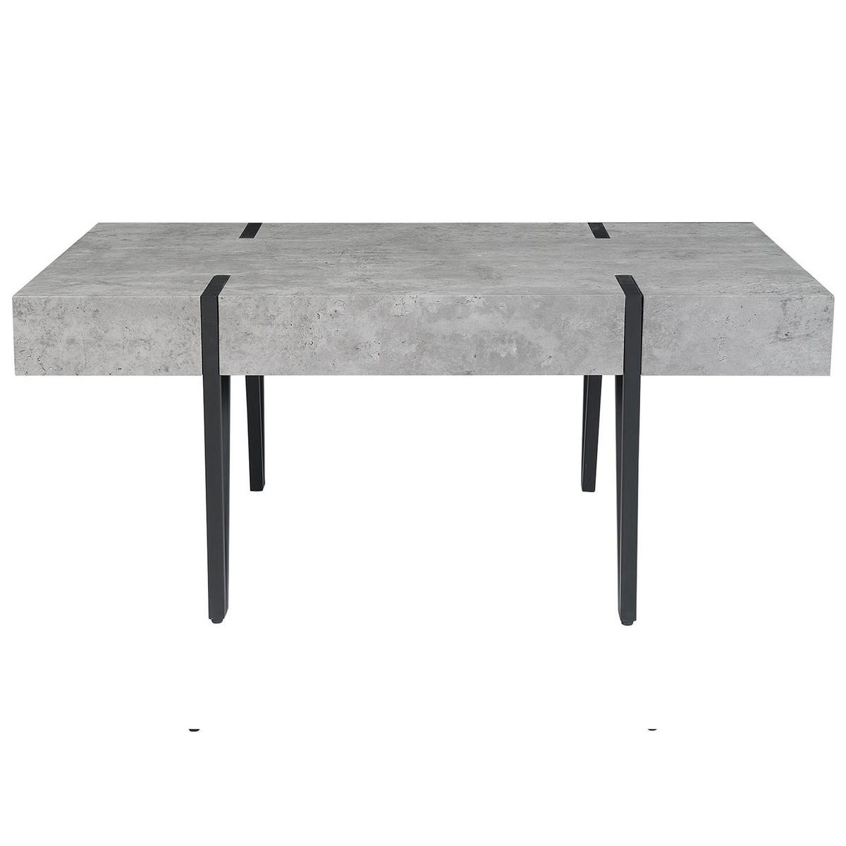 COUCHTISCH Betonoptik/Schwarz rechteckig 60/100 cm Adena - Hellgrau/Schwarz, Holzwerkstoff (100/60/43cm) - Beliani