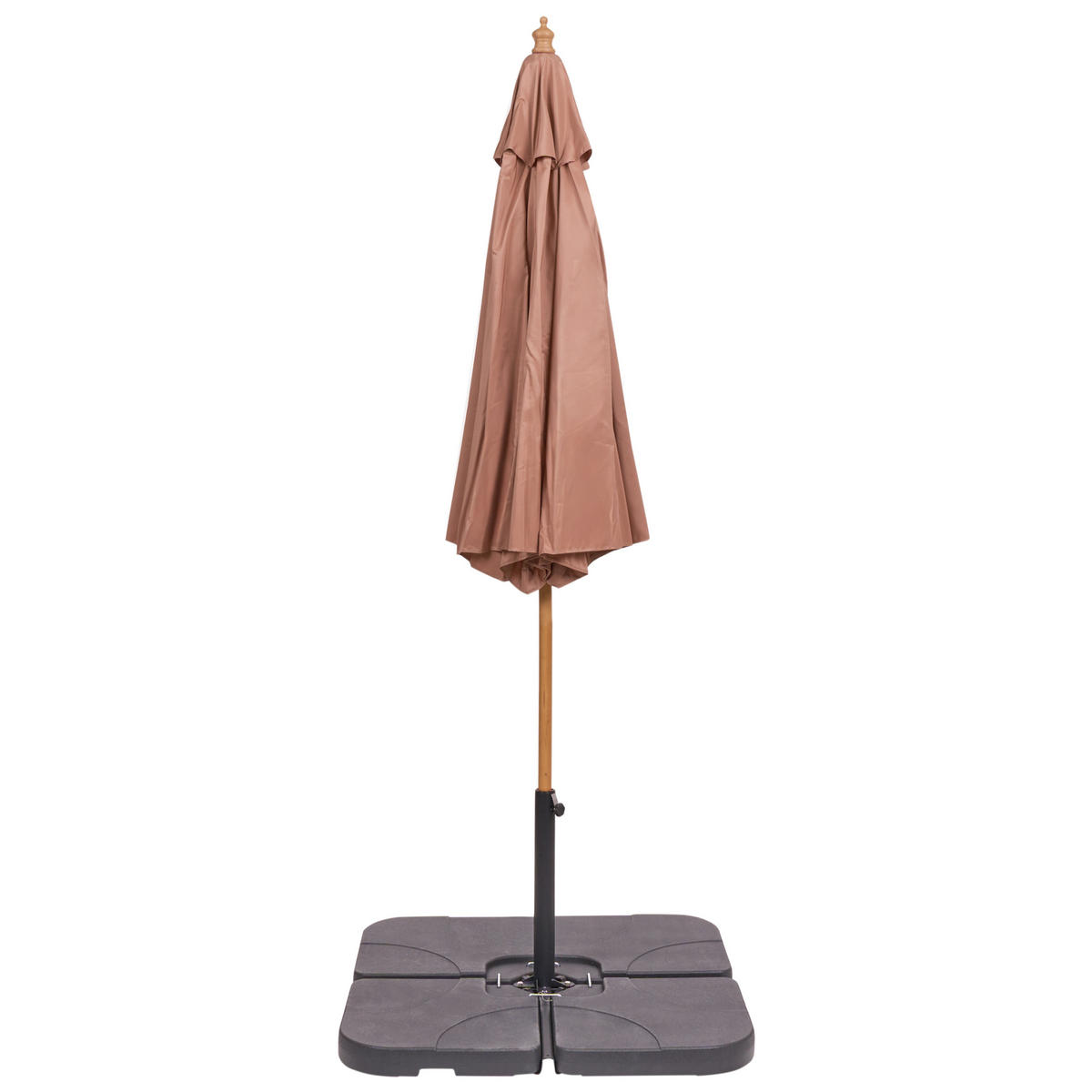 VELKÝ SLUNEČNÍK 270 cm Hnědý Toscana - hnědá/světle hnědá, dřevo (270/270cm) - Beliani
