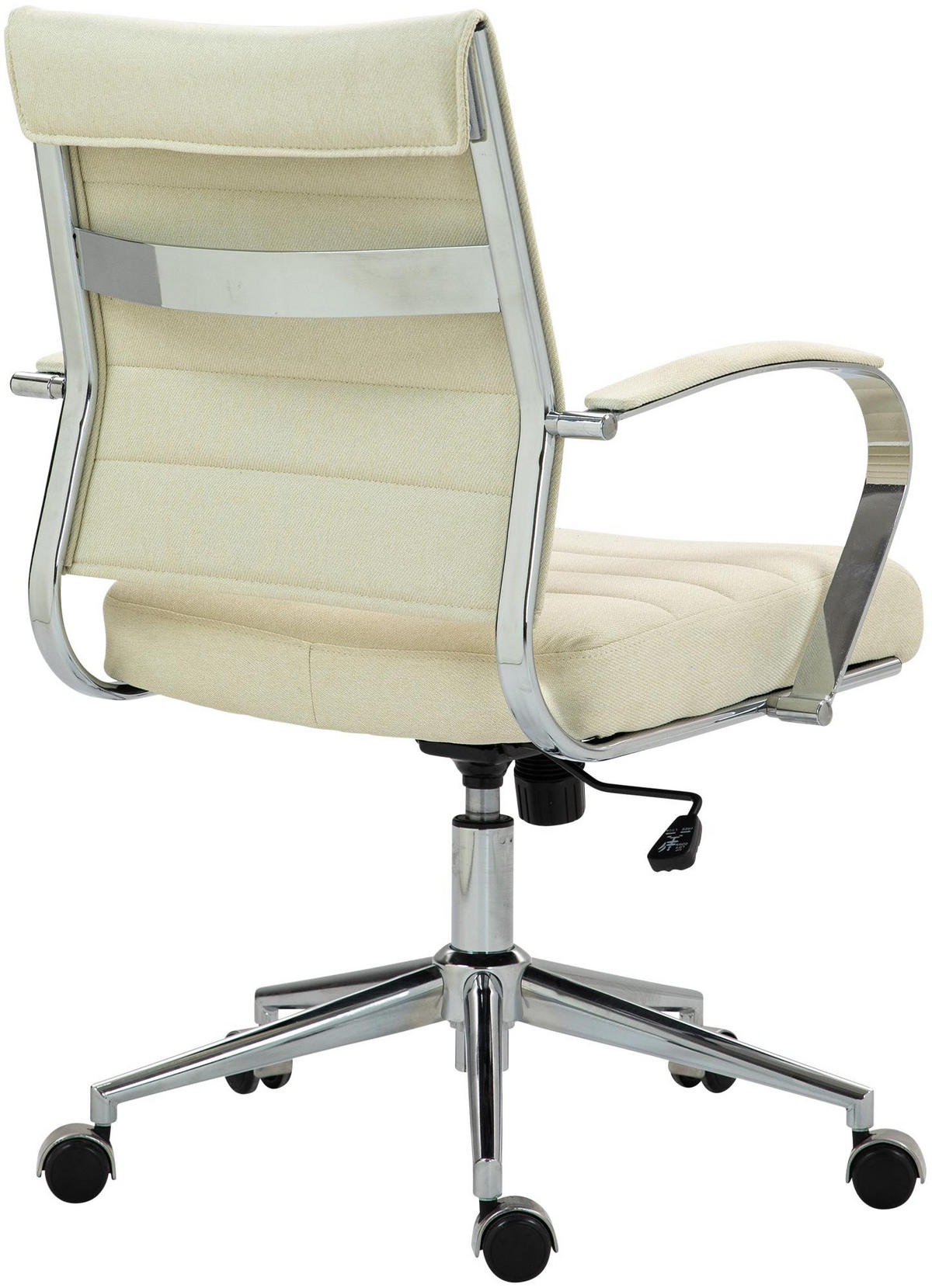 DREHSTUHL Stoff Creme - Chromfarben/Creme, Leder/Textil (57/90/62cm) - CLP