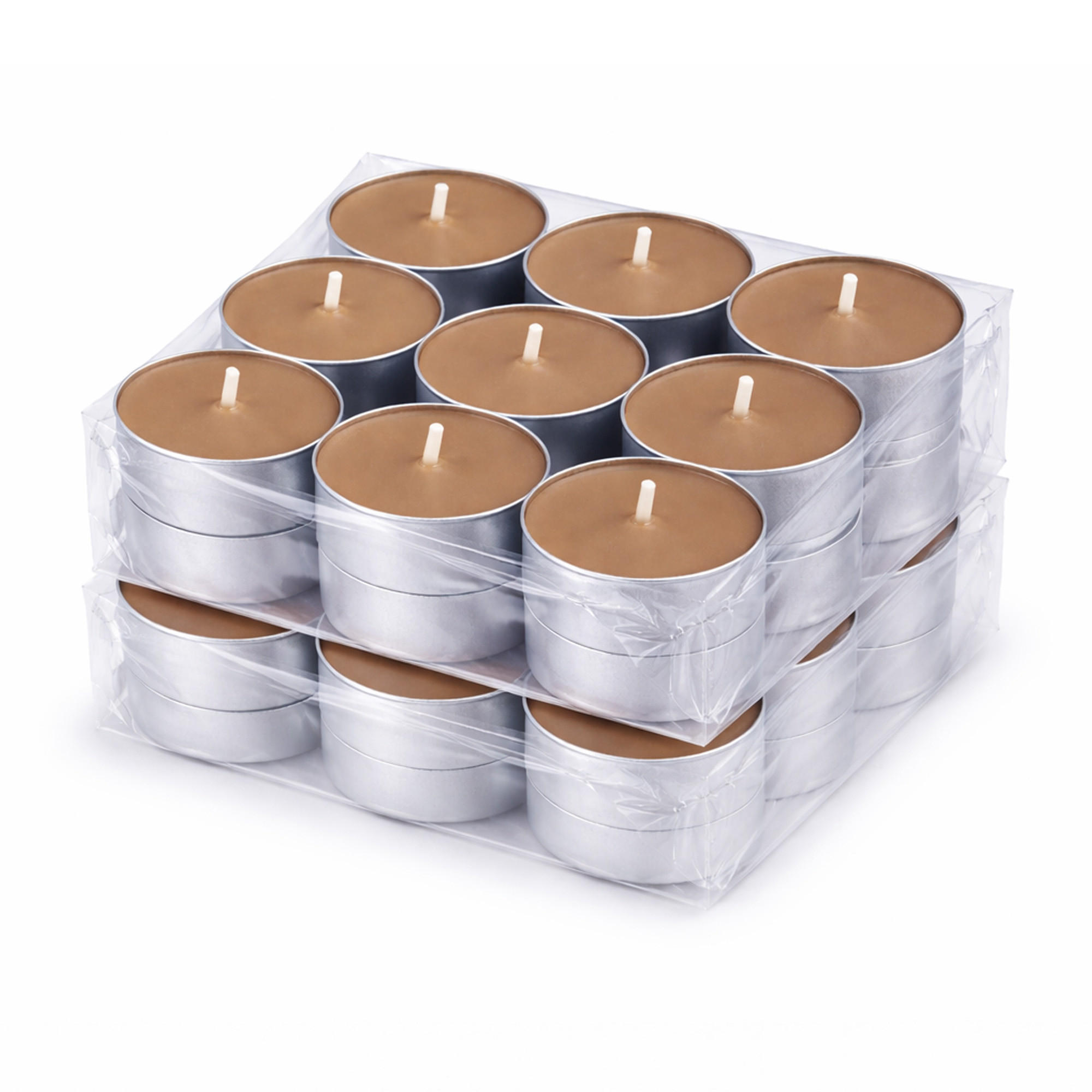 TEELICHT mit Duft - Kuchen - 36er Pack - Braun, Naturmaterialien (4/1.5/4cm) - HS Candle