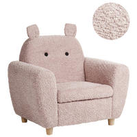 KINDERSESSEL Nilpferd Bouclé Pastellrosa Maribo - Pink, Textil (61/59/44cm) - Beliani