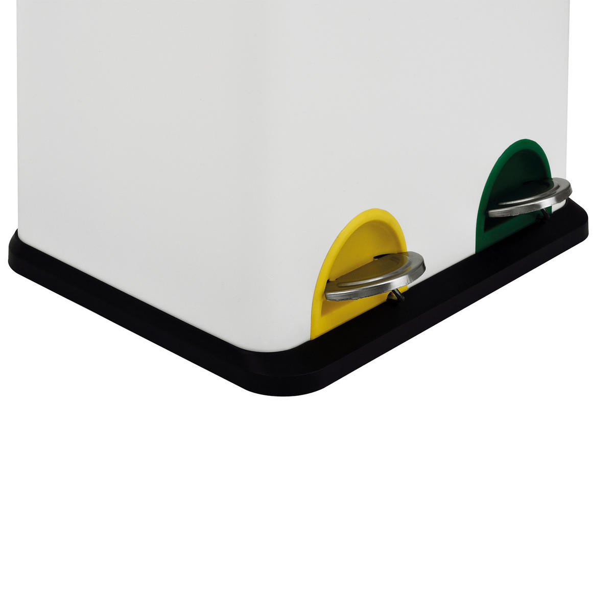 MÜLLEIMER TC2X15 30L 2x15 Treteimer Papierkorb Mülltrennung - Weiß, Metall (41/44/30cm) - SVITA