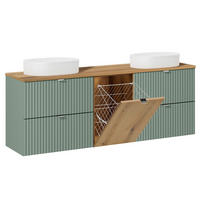 DOPPELWASCHTISCH 160.4cm Jade Grün - Grün, Holzwerkstoff (160.4/59.5/40cm) - Petits-meubles