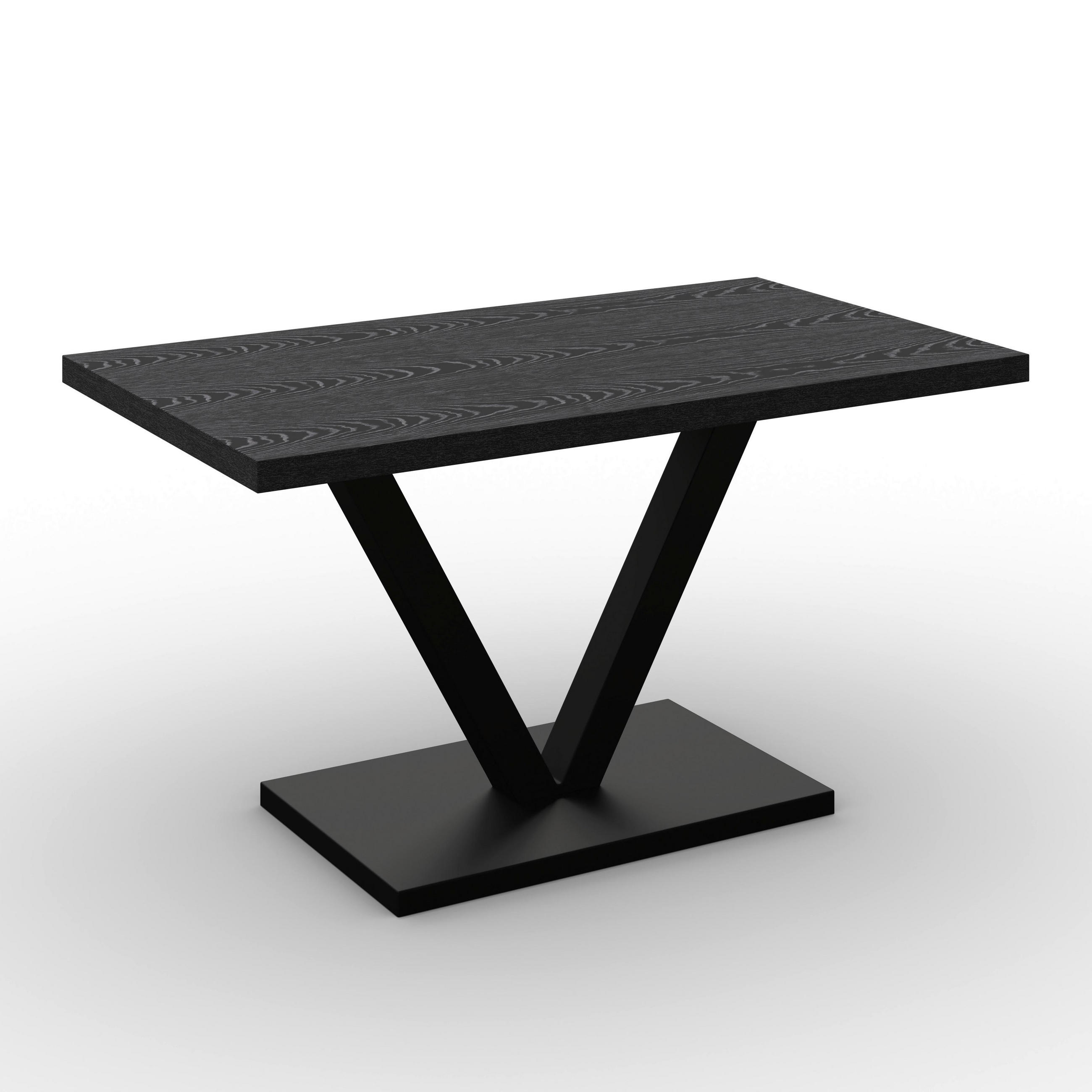 ESSTISCH Loca Schwarz MDF ca. 140 /80 /76 cm - Schwarz, Holz (80/140/76cm) - Bessagi Home