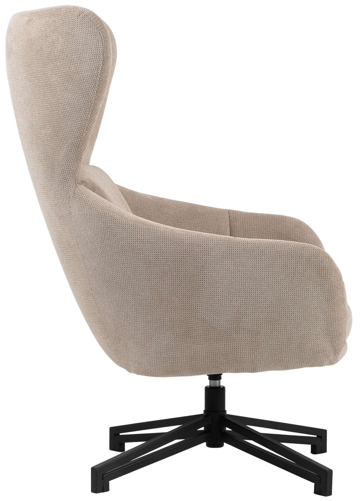 OHRENSESSEL Marconia beige drehbar - Beige/Schwarz, Textil/Metall (75/109/80cm) - Mr. Deko